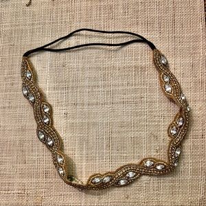 Anthropologie Gold Bejeweled Headband